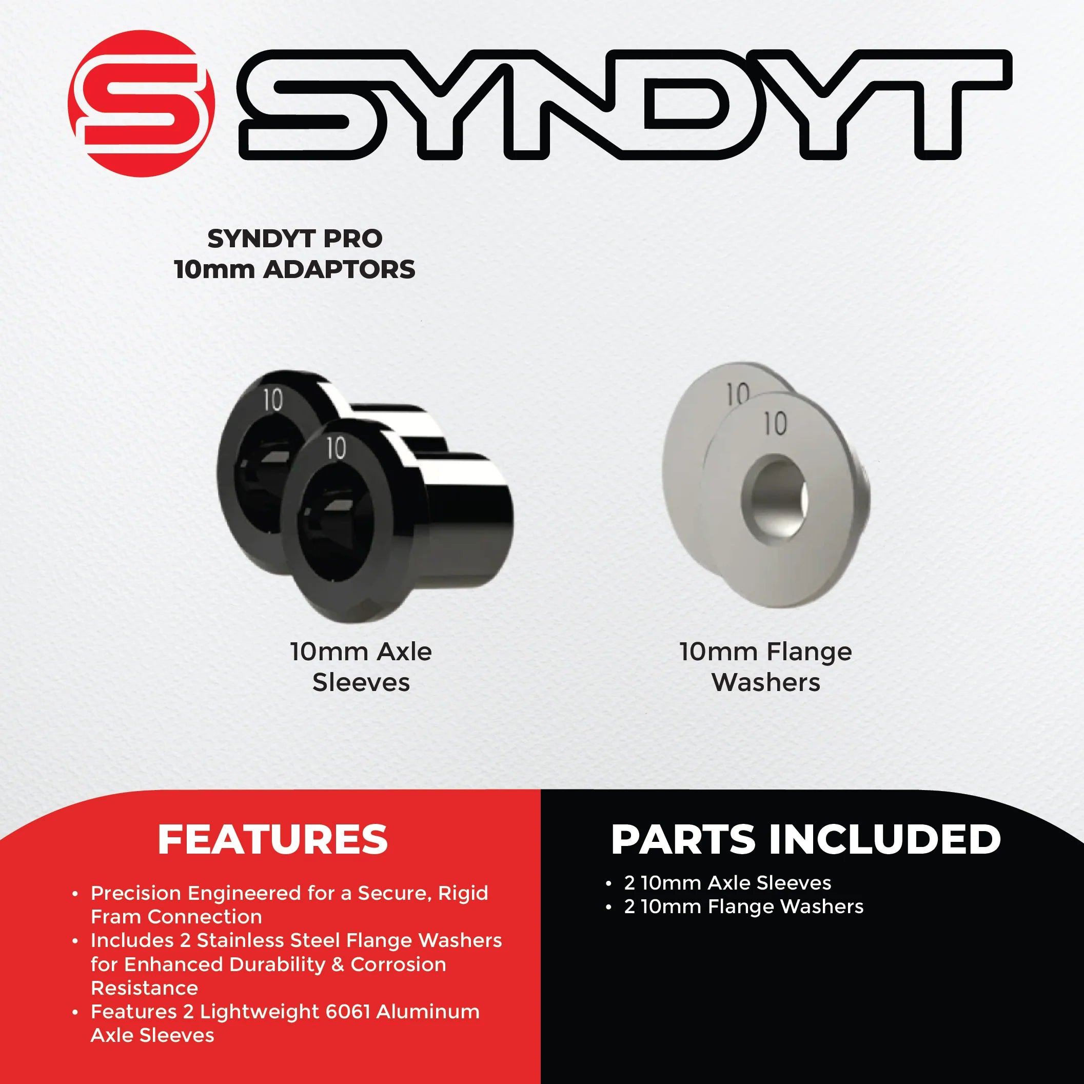 SYNDYT Pro BMX Bike Axle Adaptor 10mm